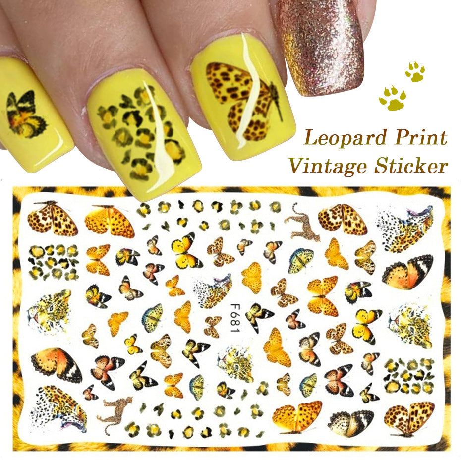 Gleevia 9 Sheets Nail Stickers Self Adhesive DIY Mixed Designs Nail Art Sticker For Beauty Nail Tools S4