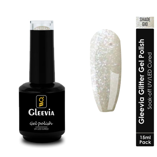 UV LED Soak-Off Glitter Gel Polish for Professionals 15ml Brush Cap G10