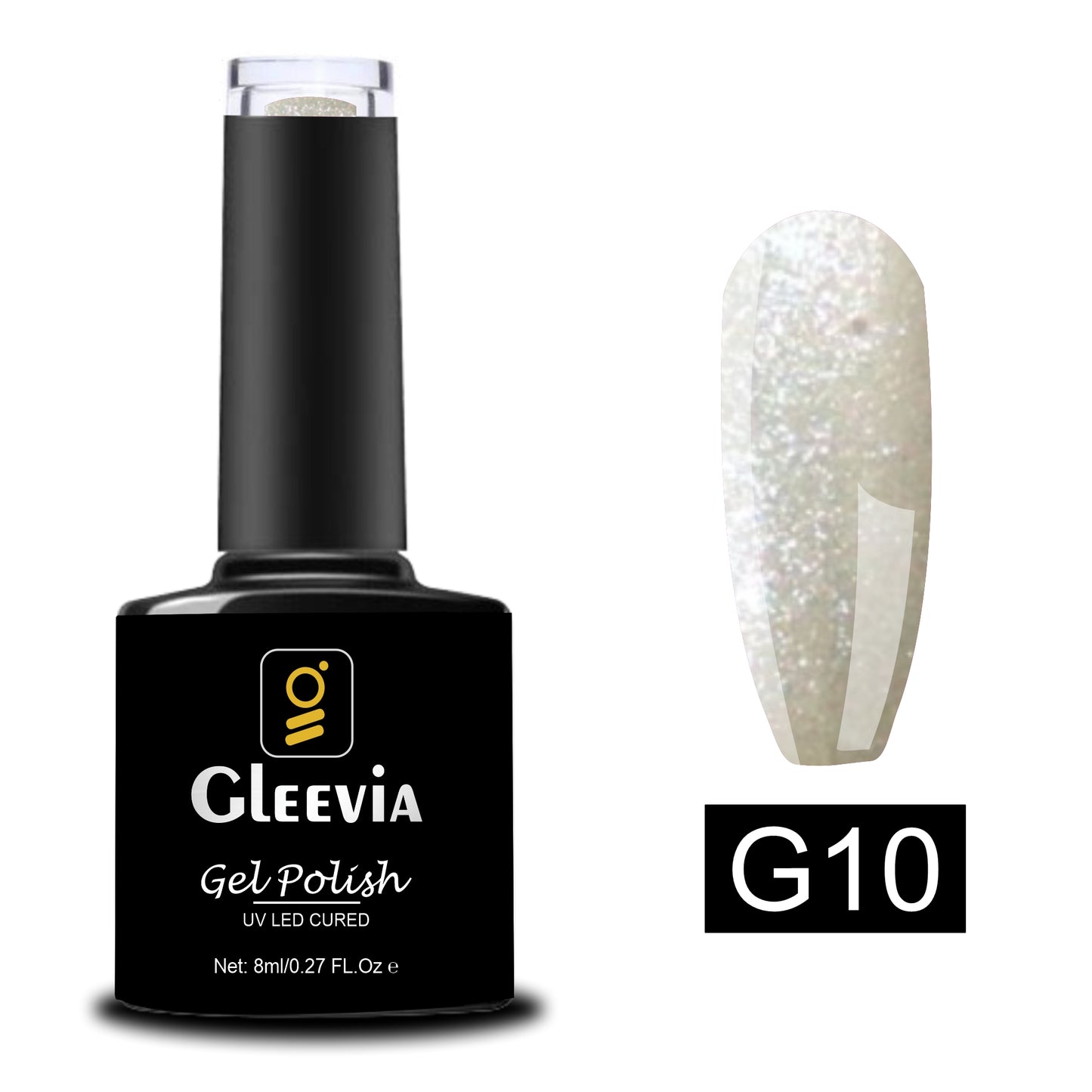 UV LED Soak-Off Glitter Gel Polish for Professionals 15ml Brush Cap G10