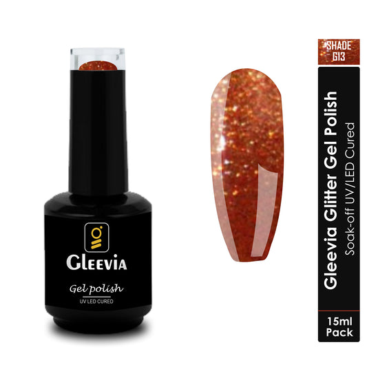 UV LED Soak-Off Glitter Gel Polish for Professionals 15ml Brush Cap G13