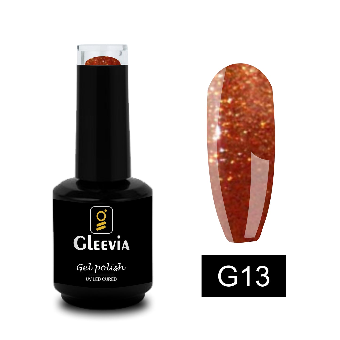 UV LED Soak-Off Glitter Gel Polish for Professionals 15ml Brush Cap G13