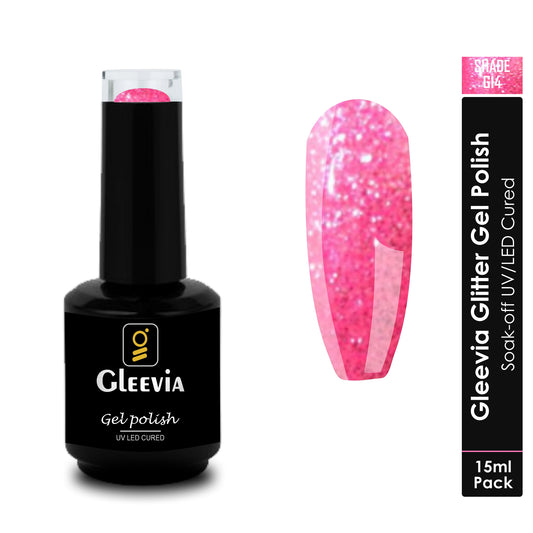 UV LED Soak-Off Glitter Gel Polish for Professionals 15ml Brush Cap G14