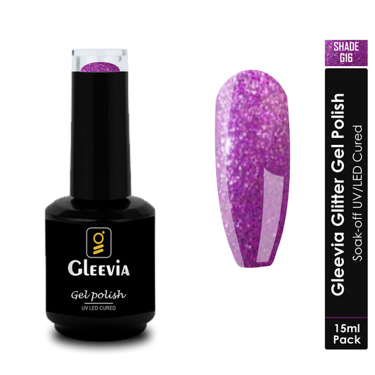 UV LED Soak-Off Glitter Gel Polish for Professionals 15ml Brush Cap G16