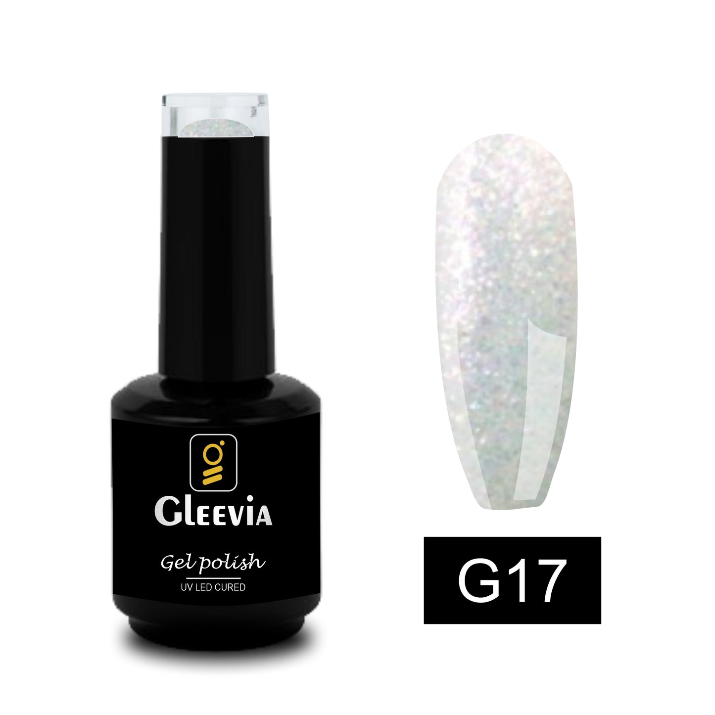 UV LED Soak-Off Glitter Gel Polish for Professionals 15ml Brush Cap G17