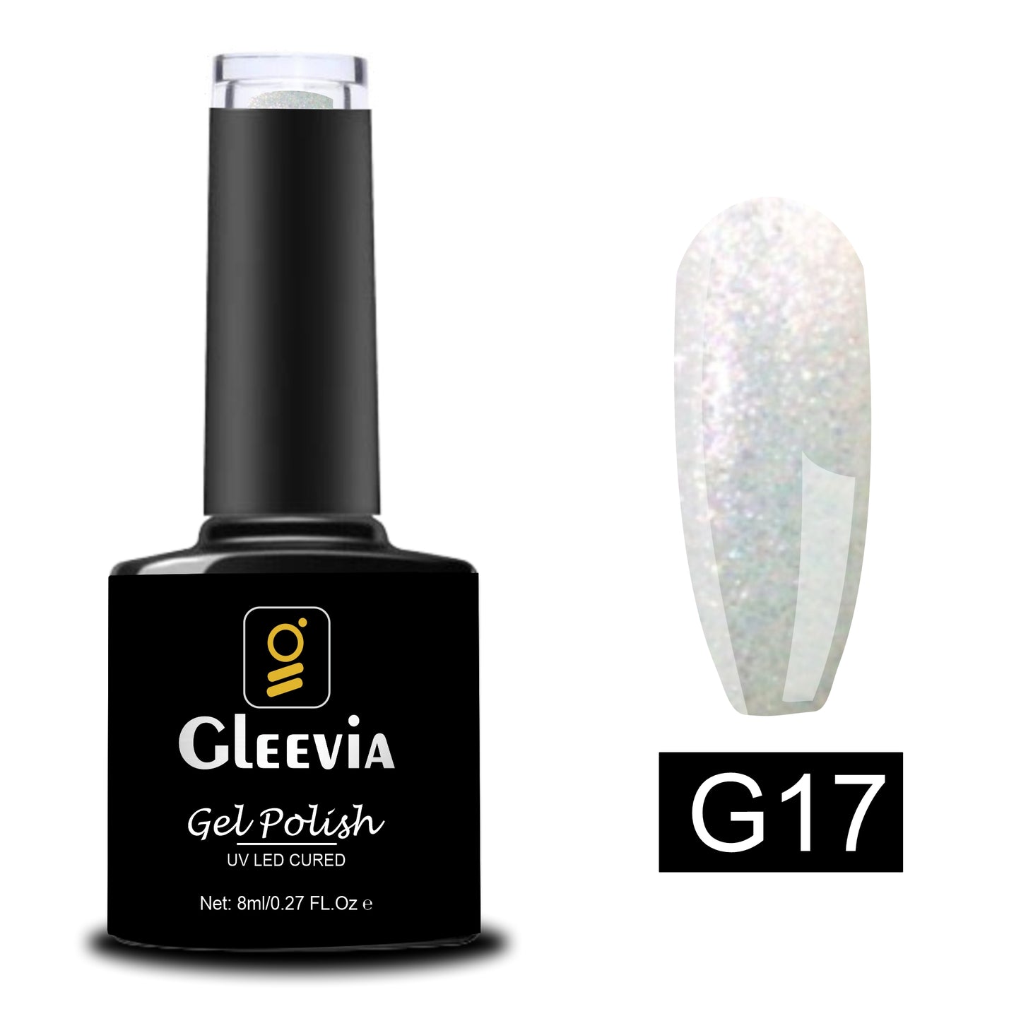 UV LED Soak-Off Glitter Gel Polish for Professionals 15ml Brush Cap G17