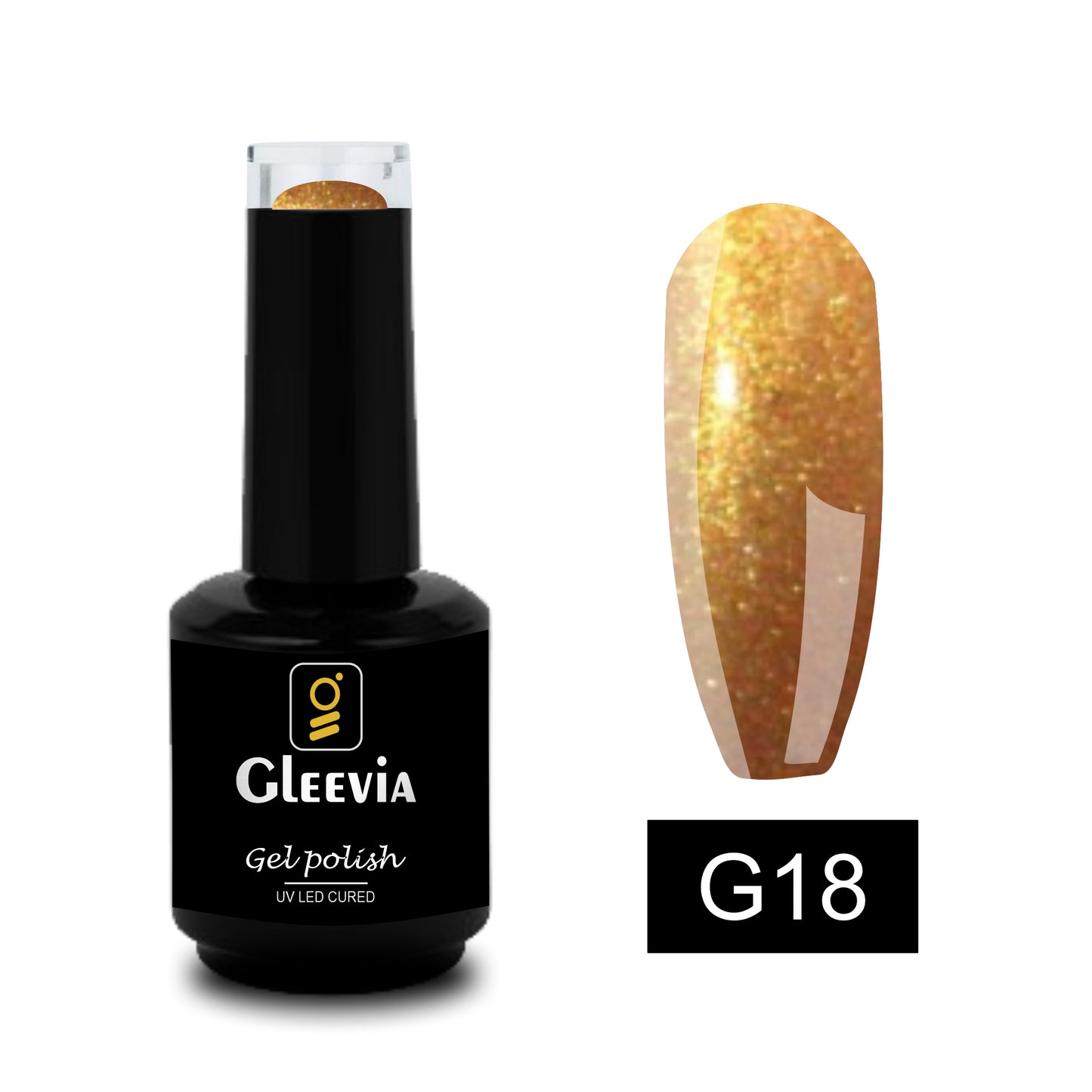 UV LED Soak-Off Glitter Gel Polish for Professionals 15ml Brush Cap G18