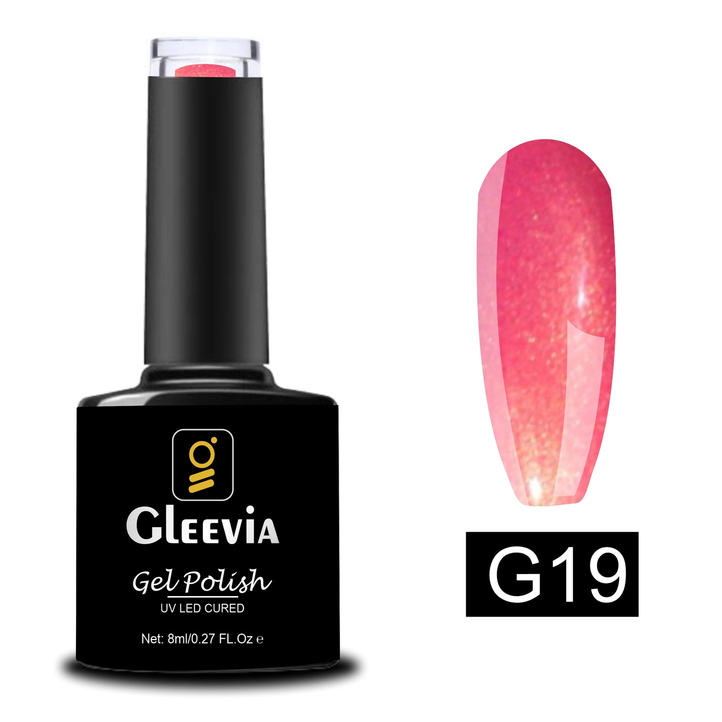 UV LED Soak-Off Glitter Gel Polish for Professionals 15ml Brush Cap G19