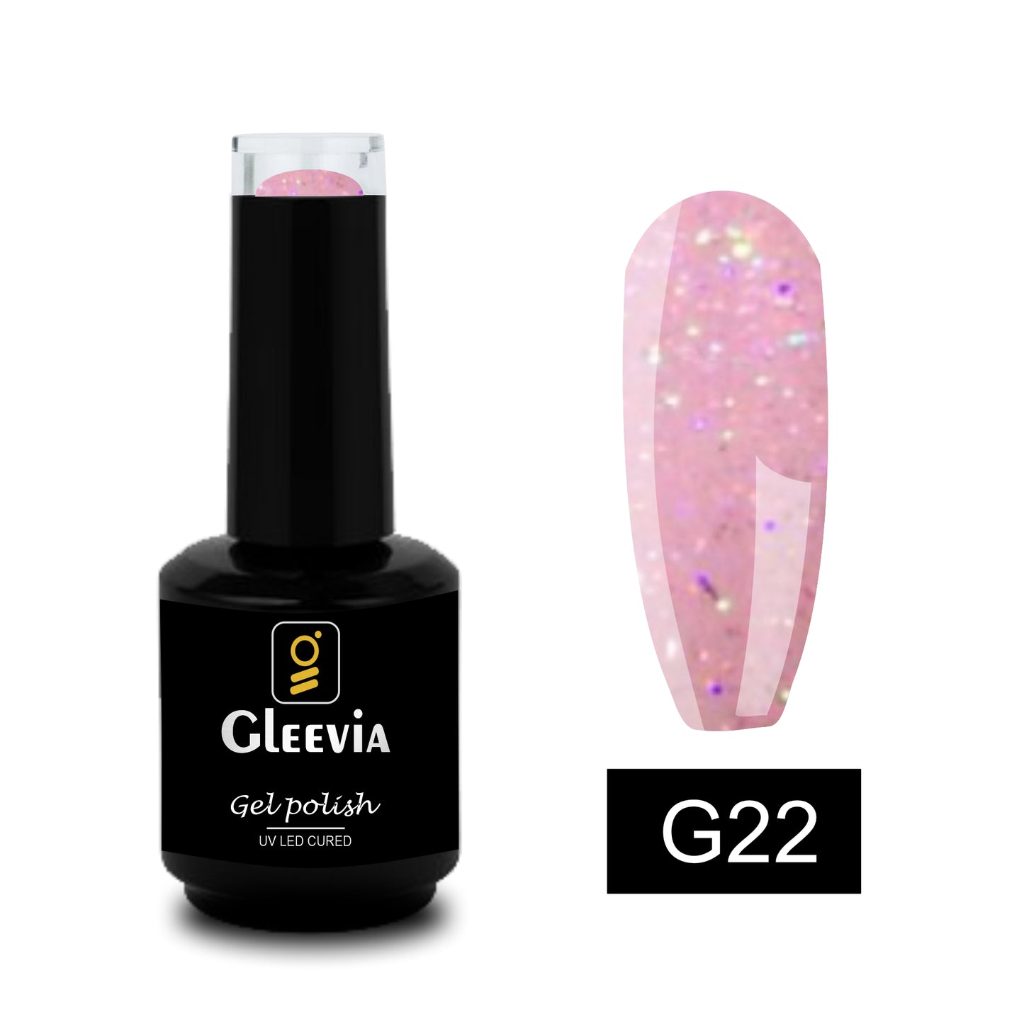 UV LED Soak-Off Glitter Gel Polish for Professionals 15ml Brush Cap G22