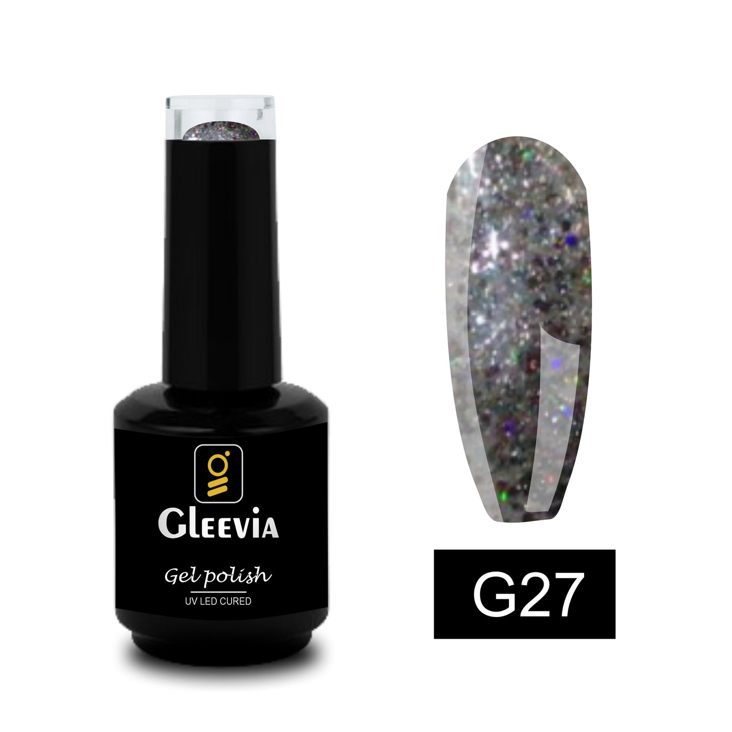 UV LED Soak-Off Glitter Gel Polish for Professionals 15ml Brush Cap G27