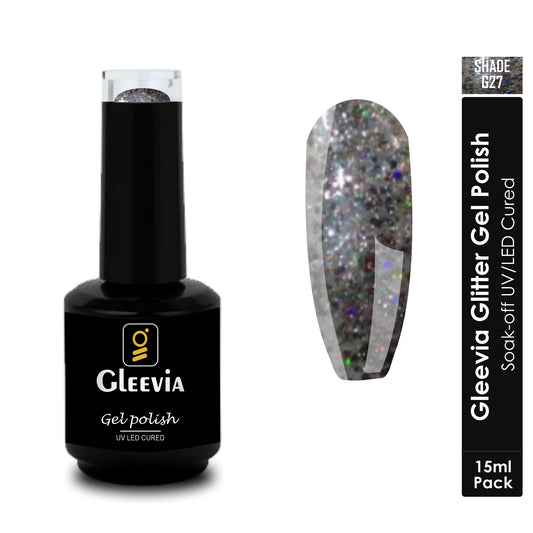 UV LED Soak-Off Glitter Gel Polish for Professionals 15ml Brush Cap G27