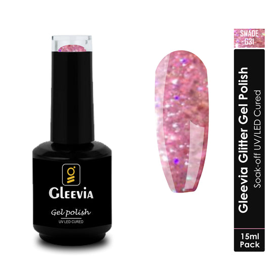 UV LED Soak-Off Glitter Gel Polish for Professionals 15ml Brush Cap G31