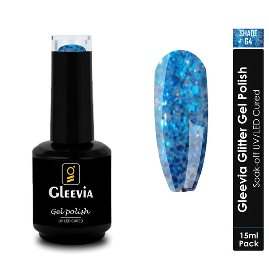 UV LED Soak-Off Glitter Gel Polish for Professionals 15ml Brush Cap G4