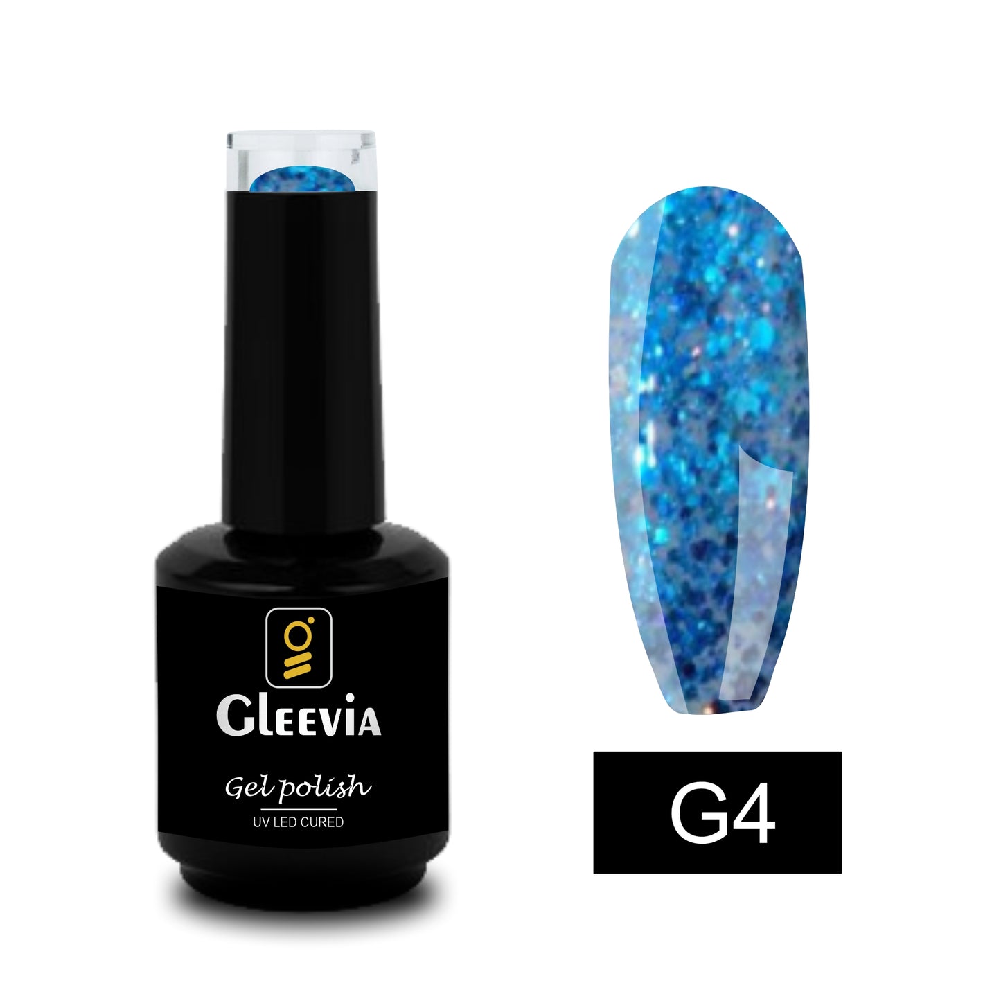 UV LED Soak-Off Glitter Gel Polish for Professionals 15ml Brush Cap G4