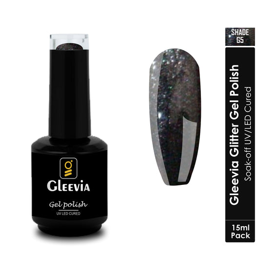 UV LED Soak-Off Glitter Gel Polish for Professionals 15ml Brush Cap G5