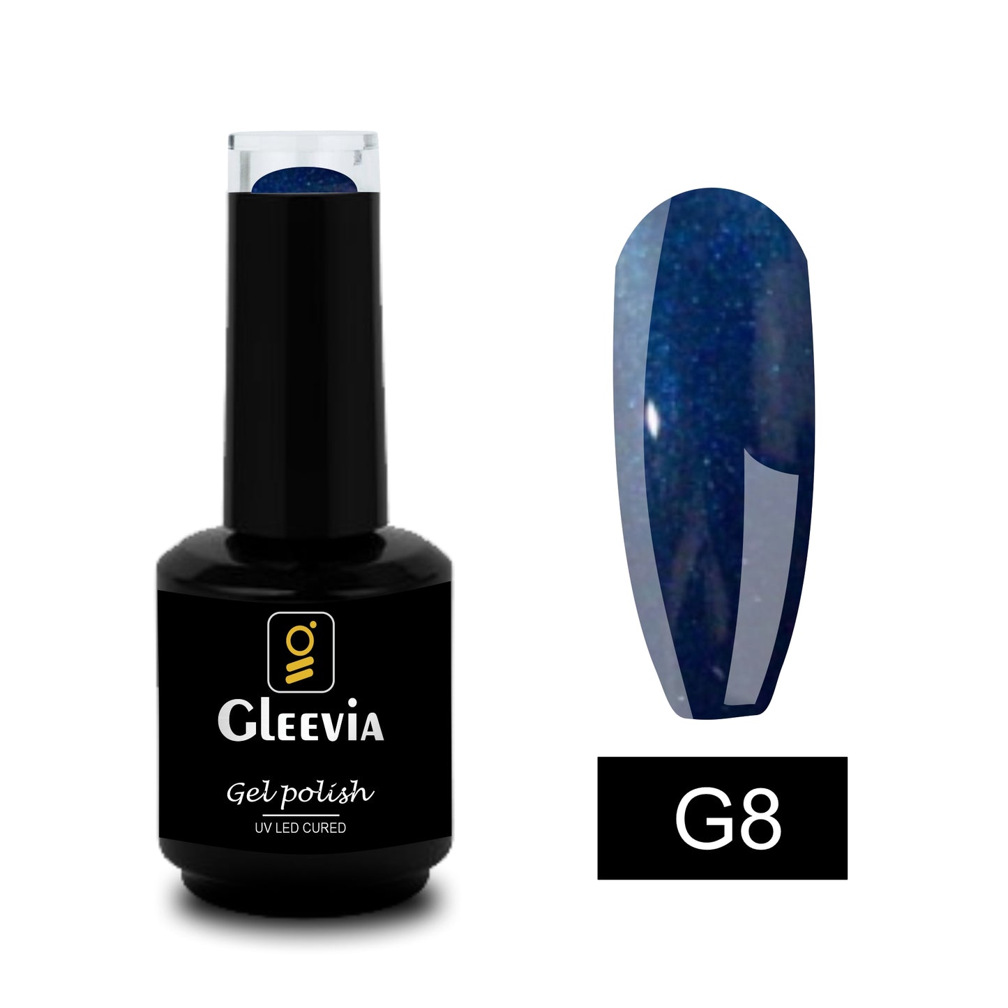 UV LED Soak-Off Glitter Gel Polish for Professionals 15ml Brush Cap G8