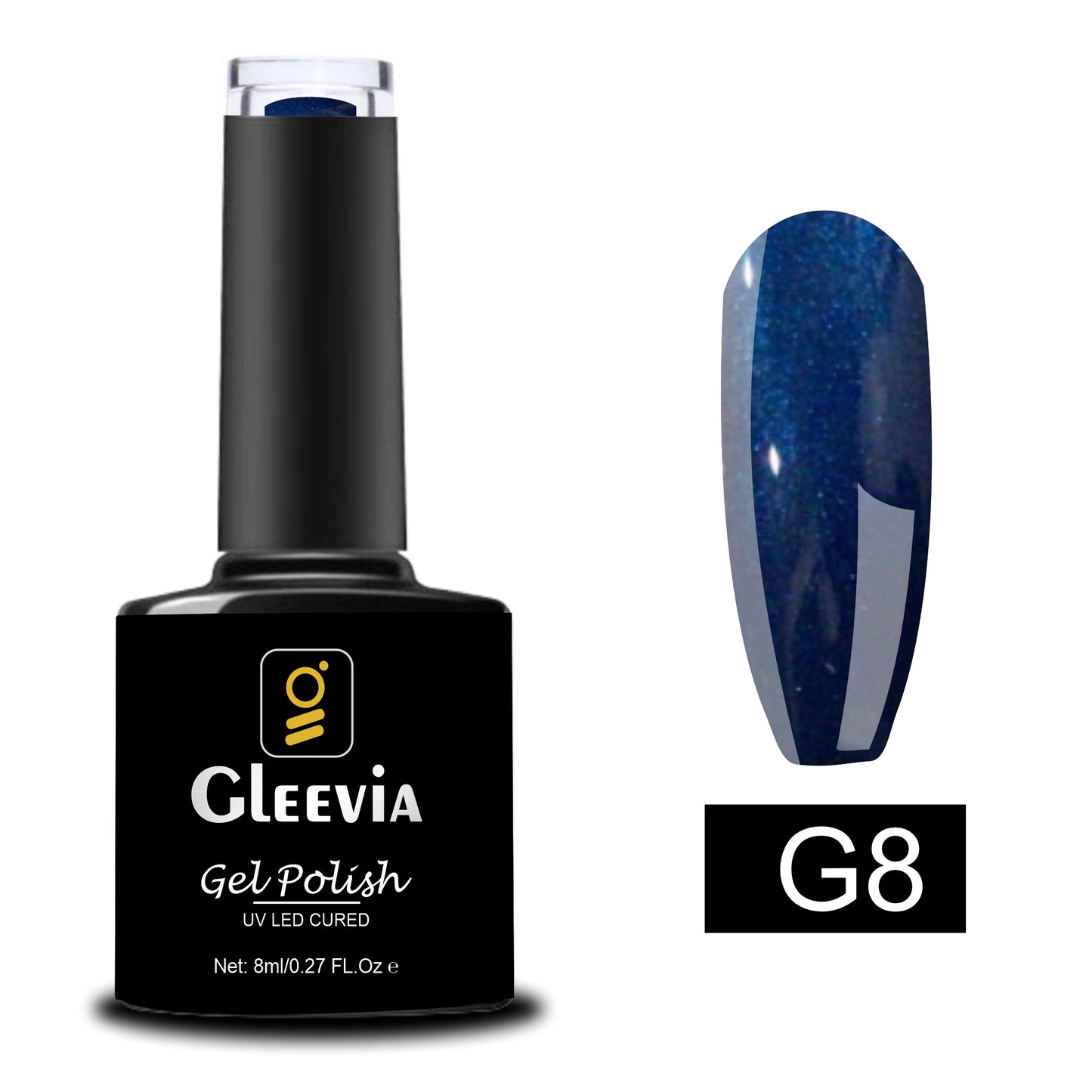 UV LED Soak-Off Glitter Gel Polish for Professionals 15ml Brush Cap G8