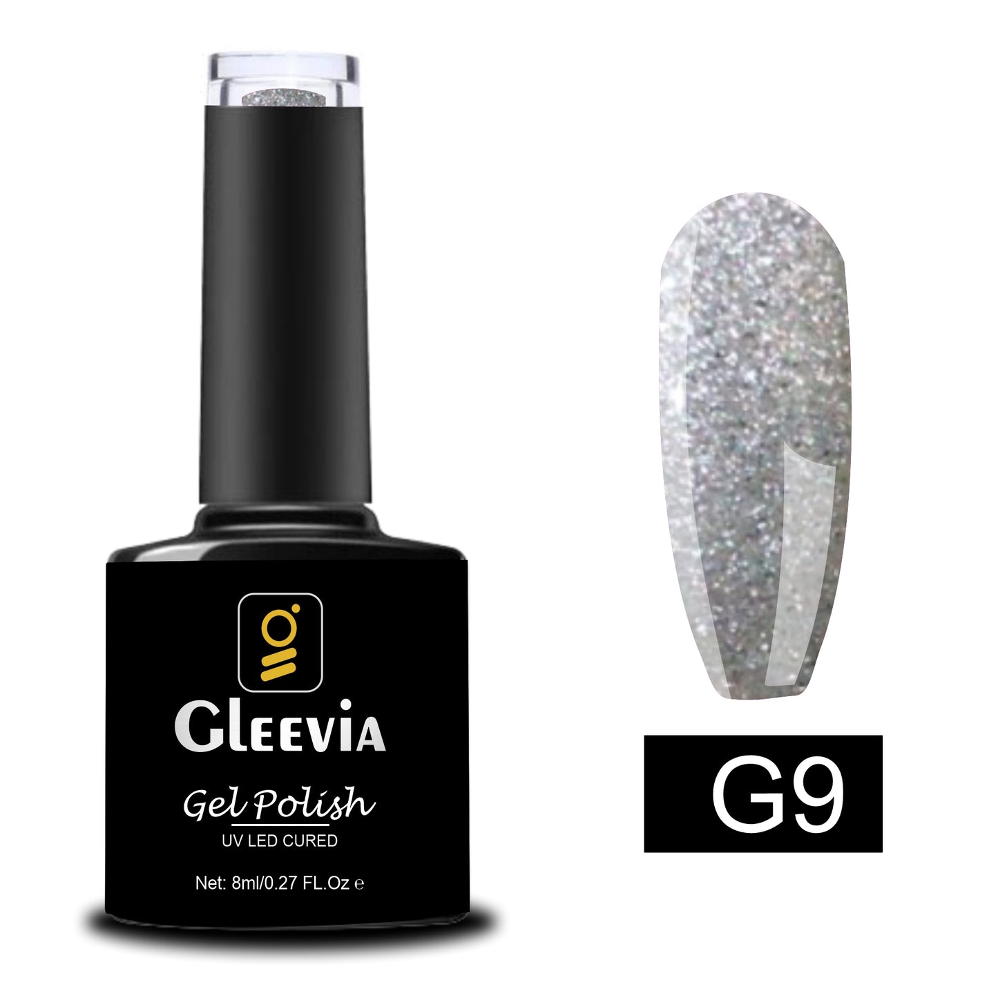 UV LED Soak-Off Glitter Gel Polish for Professionals 15ml Brush Cap G9