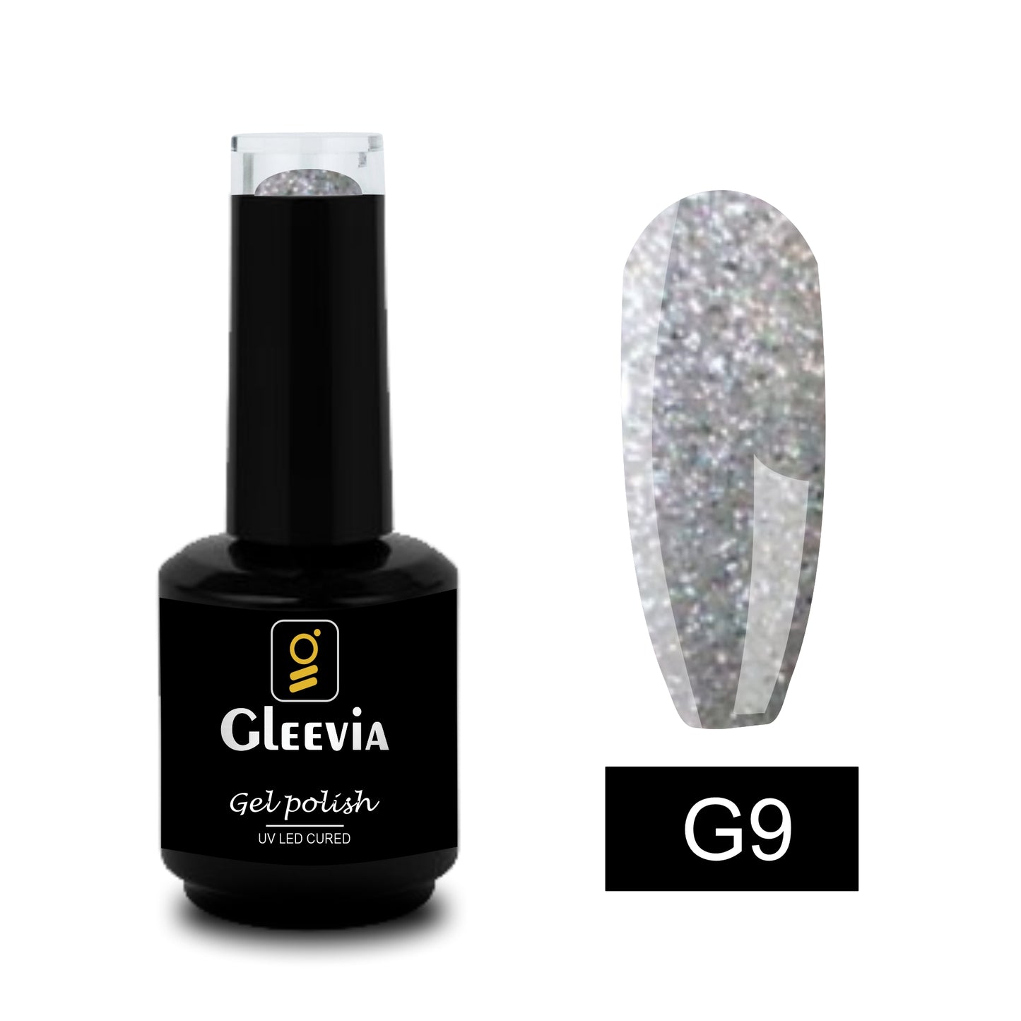 UV LED Soak-Off Glitter Gel Polish for Professionals 15ml Brush Cap G9