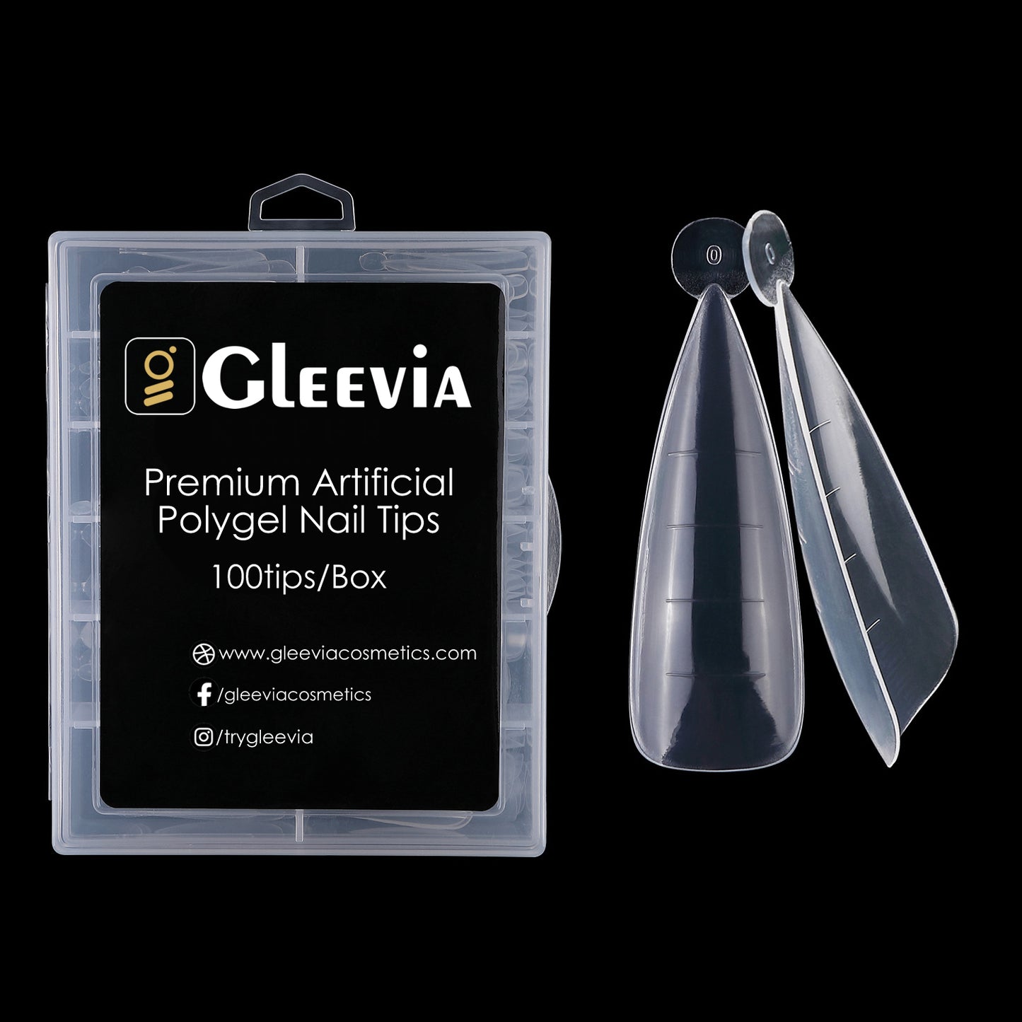 Gleevia Artificial Unbreakable Acrylic Nail Building Mold Nail Extension 120pc/Box