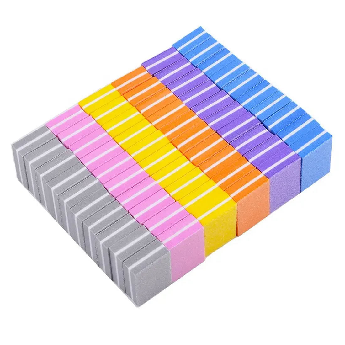 Gleevia Nail Mini Buffer Block File 80/100 Grit 2 Sided Multicolor