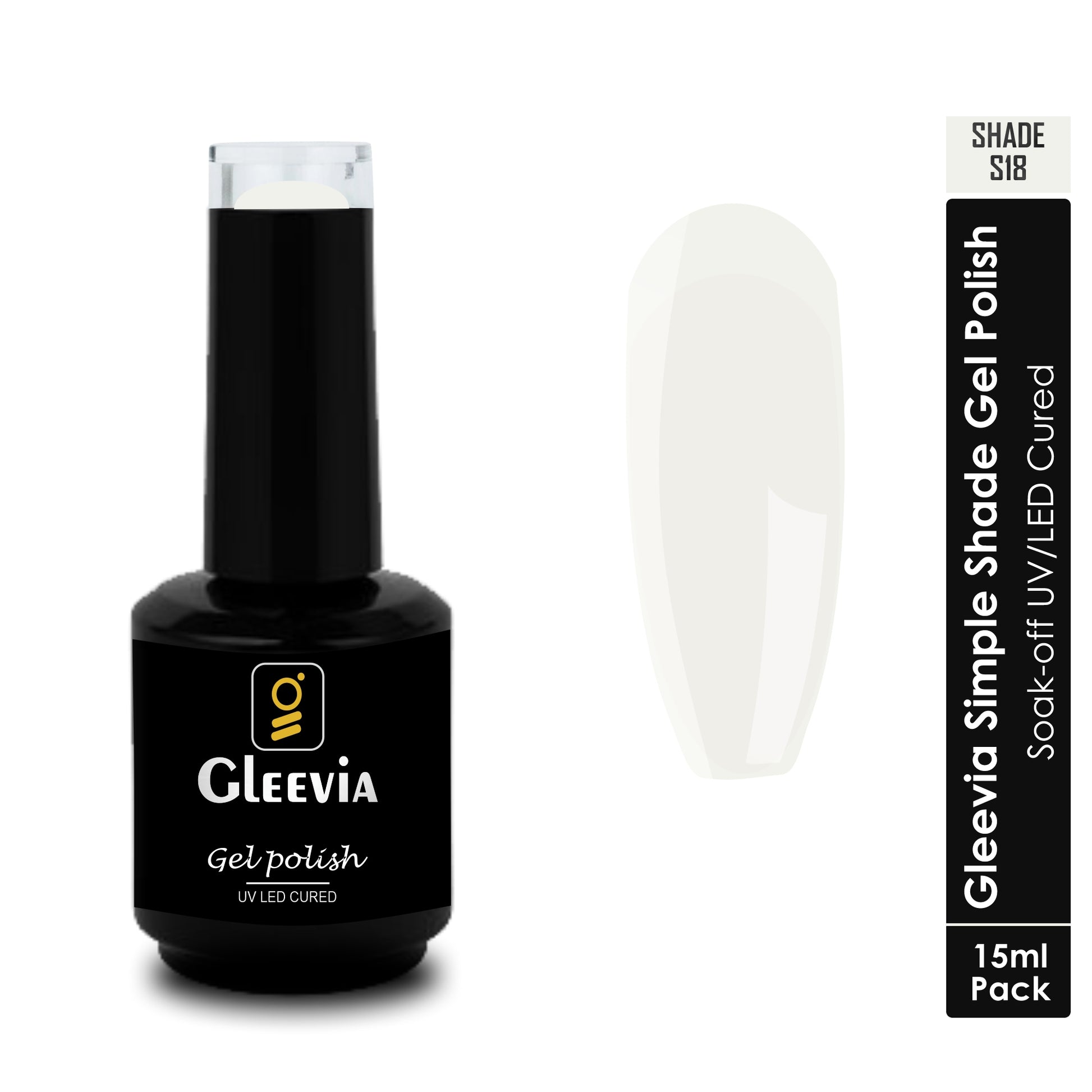 UV/LED Gel Polish for Professionals 15ml Brush Cap Shade S18