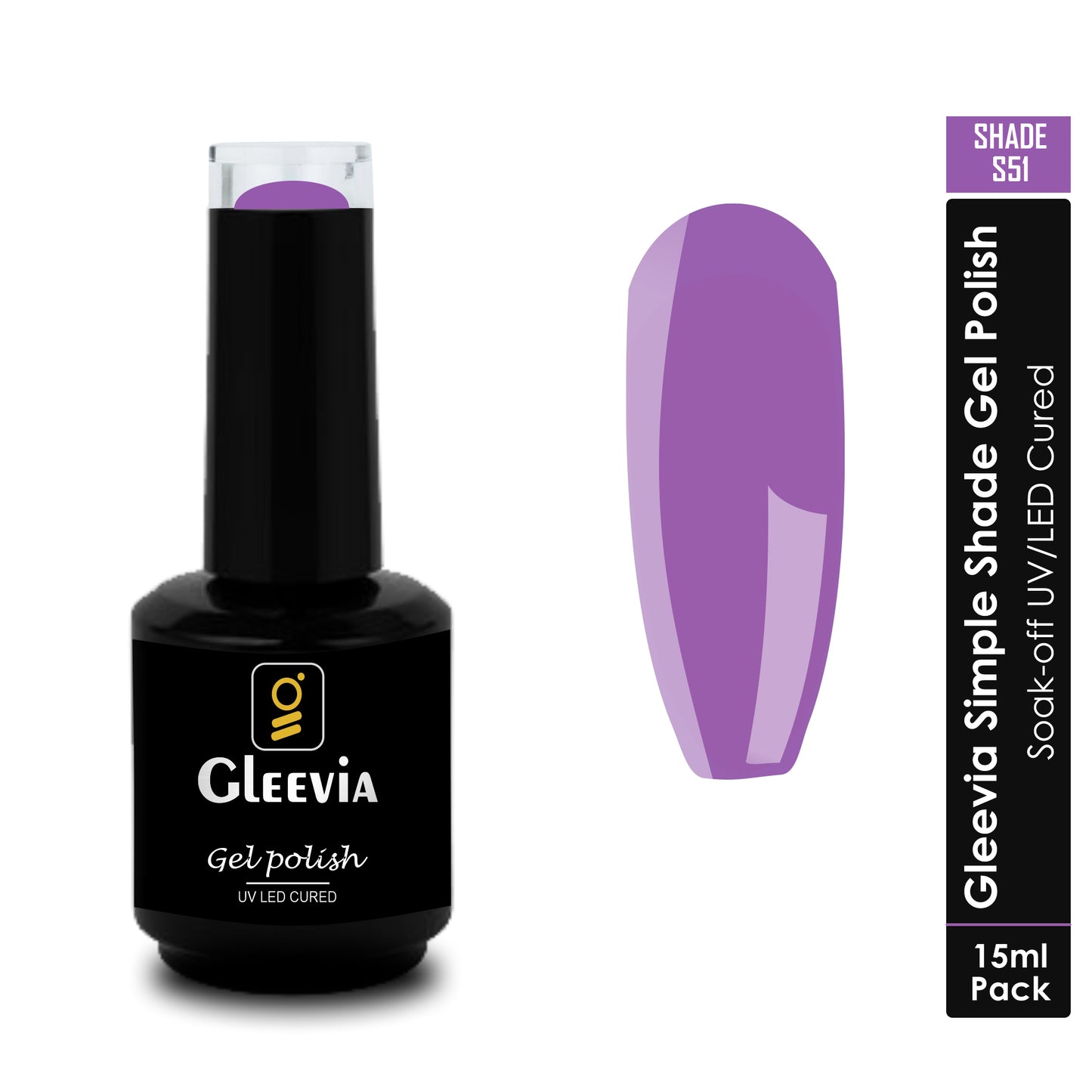 UV/LED Gel Polish for Professionals 15ml Brush Cap Shade S51