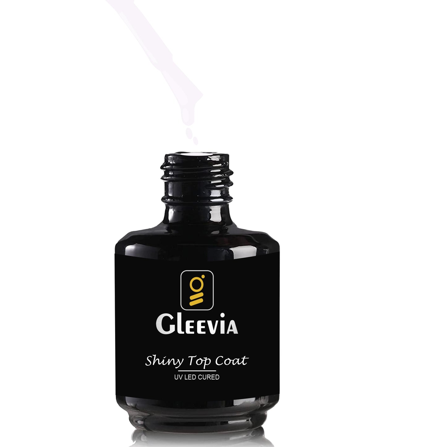 Gleevia UV/LED Shiny Top Coat 15ml Brush Cap Bottle Clear