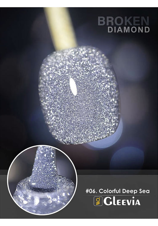 Reflective Glitter Color Flashing Gel Polish UV/LED Lamp Cure | Broken Diamond - Colorful Deep Sea
