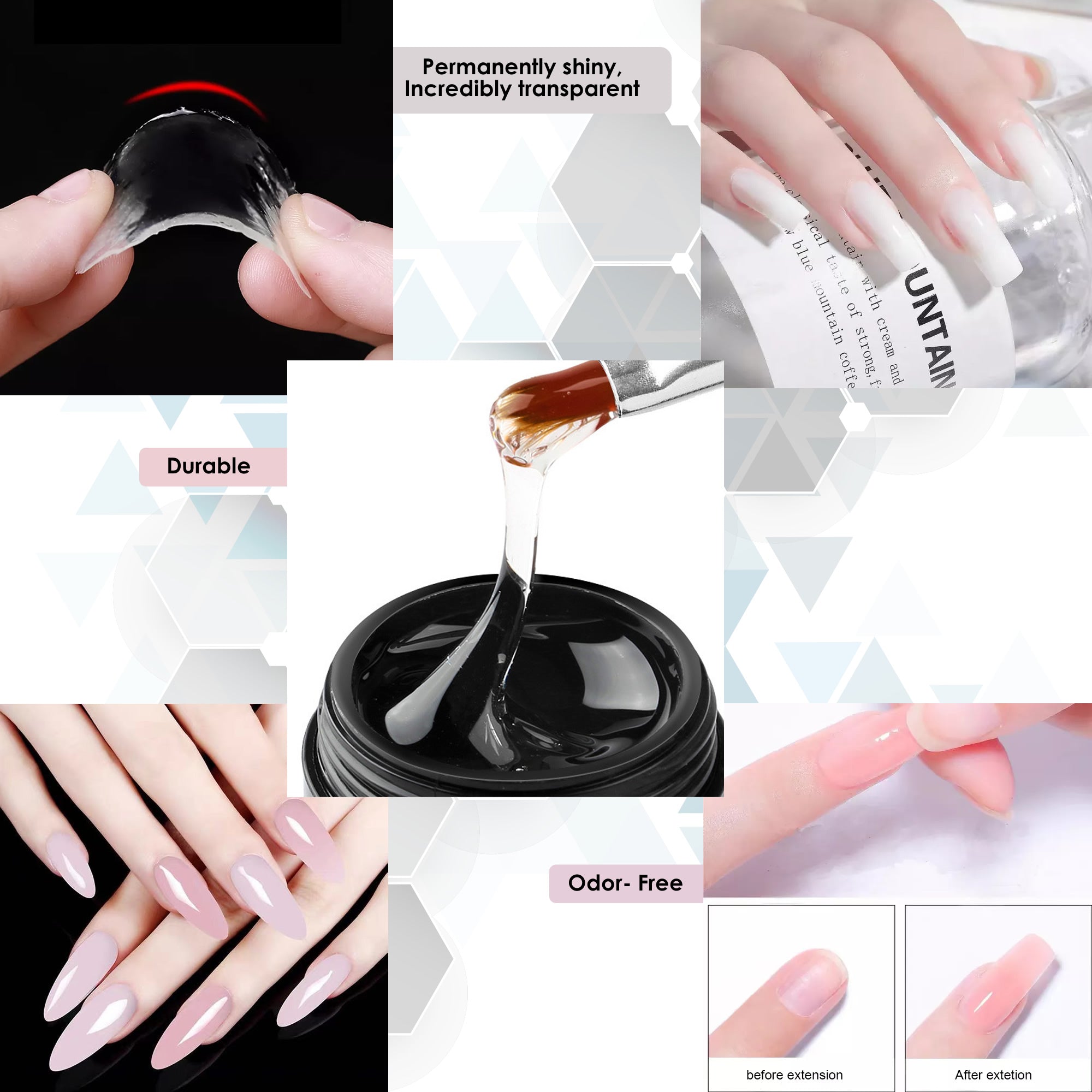 6 Colors Nail Extensions Gel Professional Poly Nail Gel Set for Beginner  Popular Poly Extension Gel