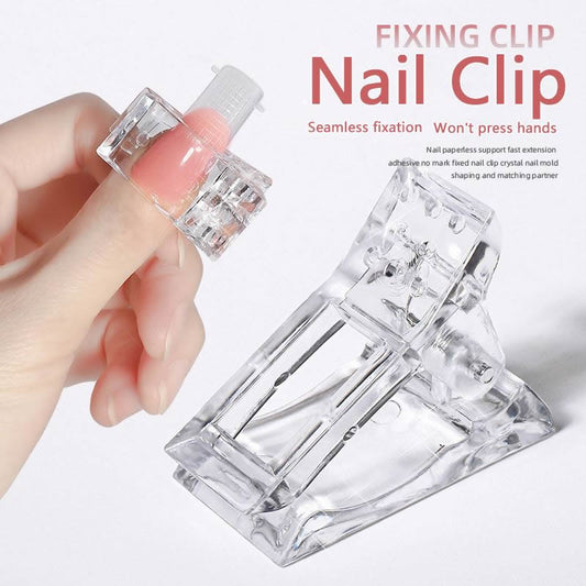 Plastic Nail Clip for Building Polygel Nail Forms Transparent