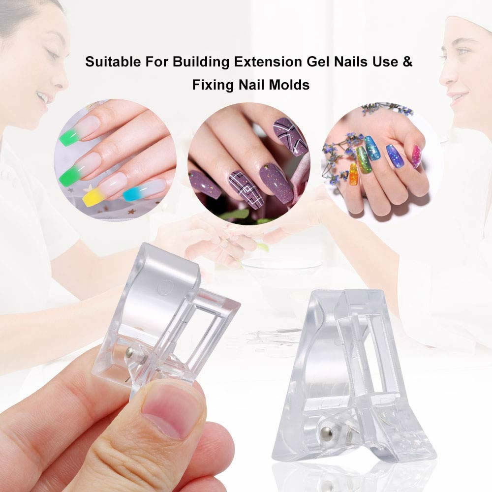 Nail Clips, Pack of 15 Polygel Clips, Nail Tips Clips and 5 Nail File, Nail  Clips, Fingernail Manicure Clip for Poly Gel Nail Extension (Transparent) :  : Beauty