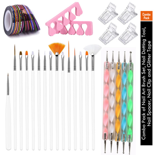 Combo Pack of Professional Nail Art Design Painting Tool Pen with Accessories