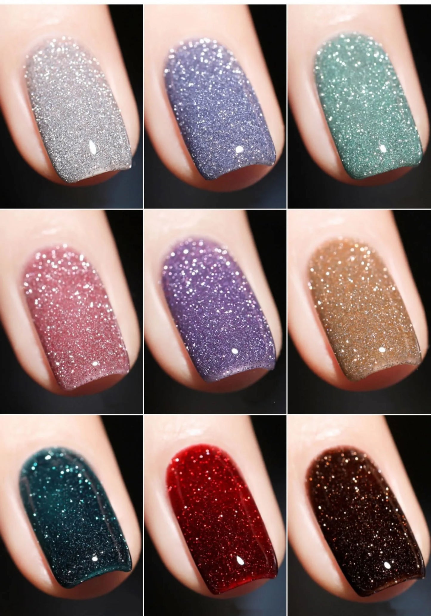 Reflective Glitter Color Flashing Gel Polish UV/LED Lamp Cure | Broken Diamond - Flashing Silver