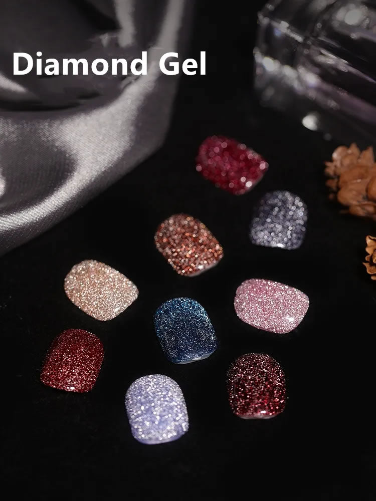 Reflective Glitter Color Flashing Gel Polish UV/LED Lamp Cure | Broken Diamond - Flashing Silver