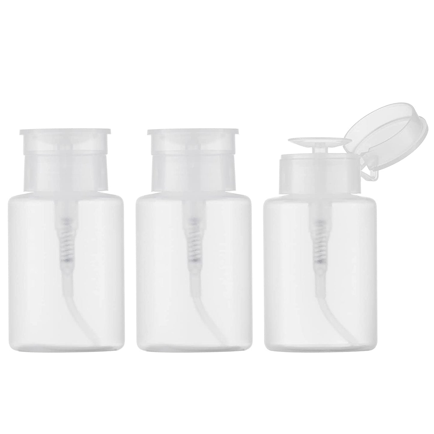 Nail Polish Remover Bottle, Acetone Push Down Pump Alcohol Dispenser (3pcs)