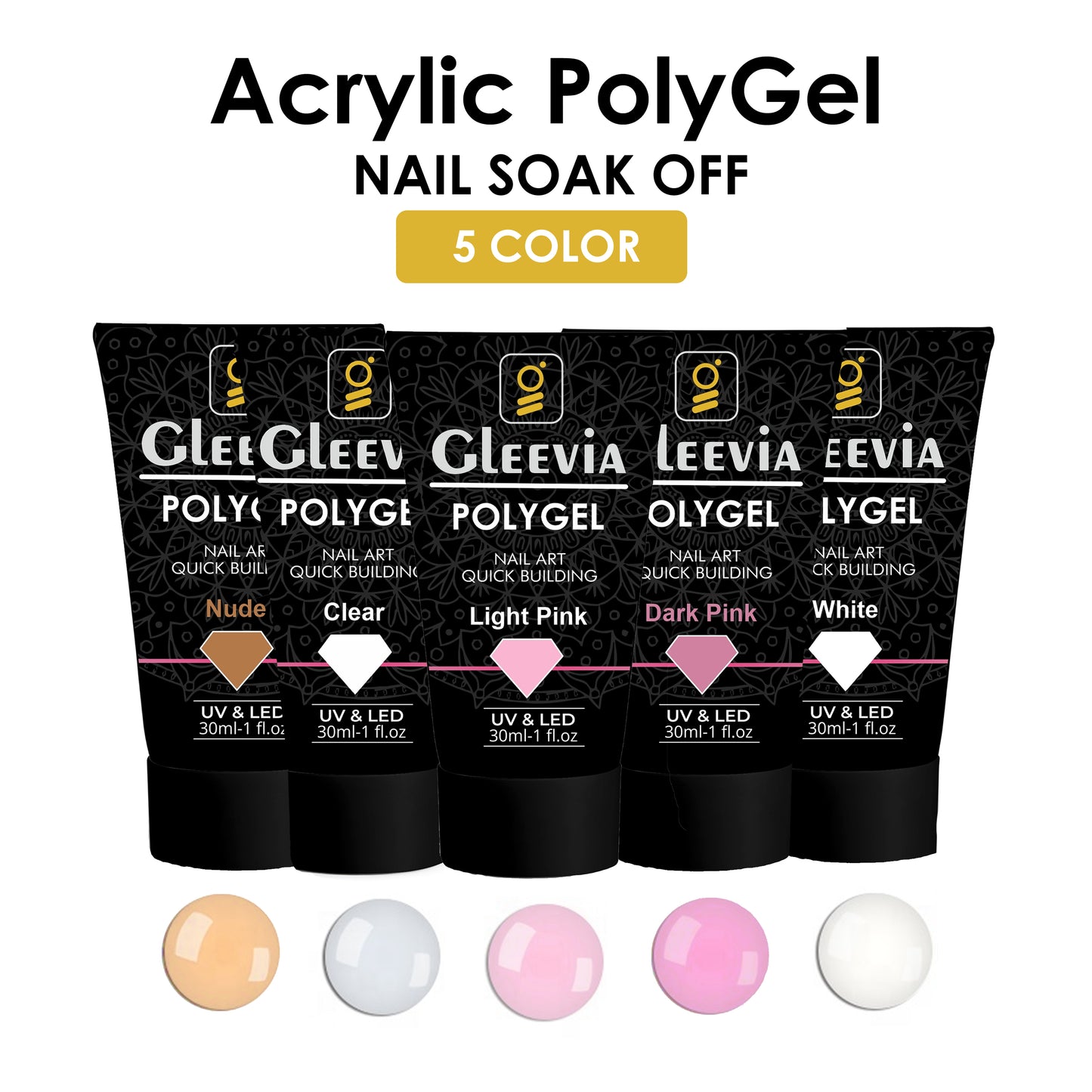 PolyGel Nail Art Quick Building Clear 30ml Pack - Nail Extension