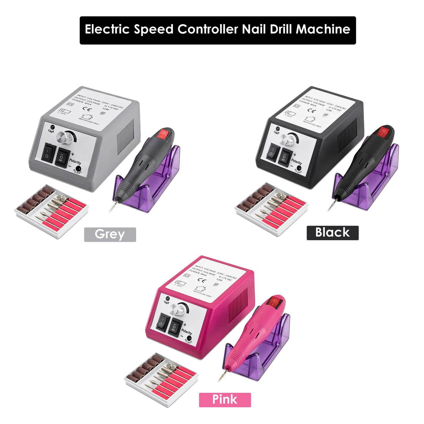Gleevia Electric Speed Controller Nail Drill Machine Set for Manicure & Pedicure
