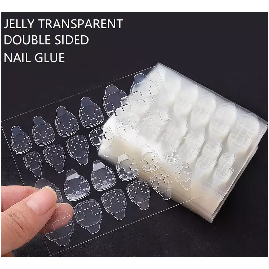 Nail Glue Tab | Waterproof Dual-Sided Nail Glue Adhesive Sticker Tab 24Tab/Sheet